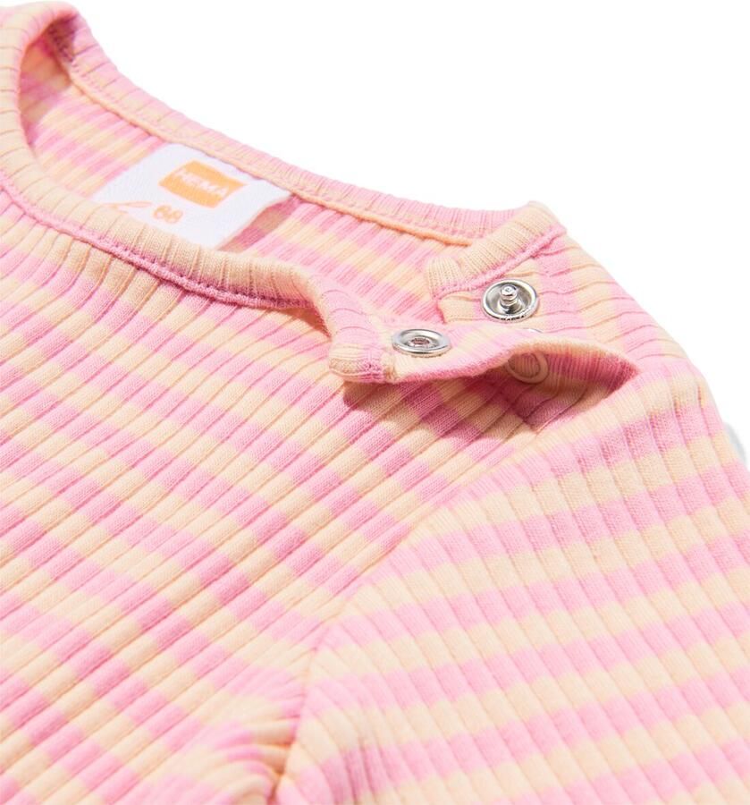 HEMA Baby T-shirt Rib Strepen 2 Stuks Roze (roze)