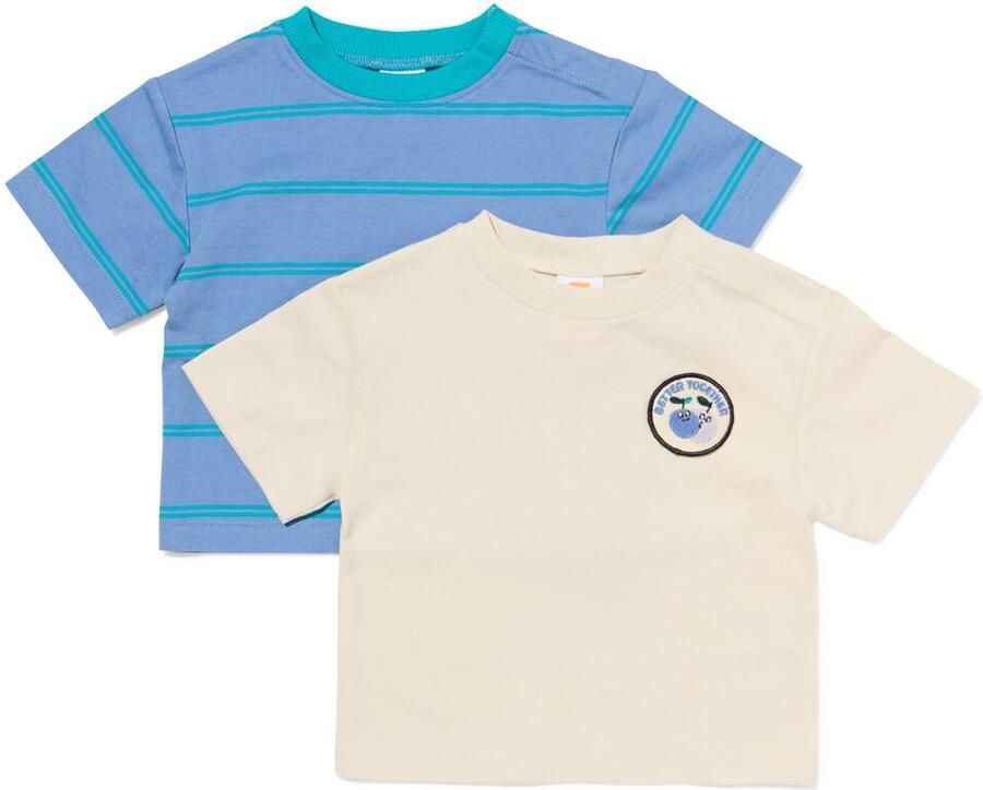 HEMA Baby T-shirts Jersey Strepen 2 Stuks Blauw (blauw) - Foto 2