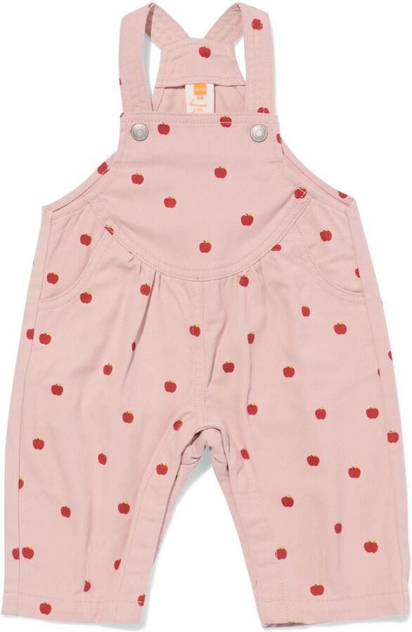 HEMA Baby Tuinbroek Appels Roze (roze)