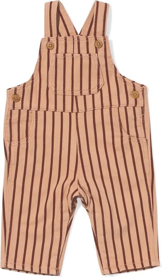 HEMA Baby Tuinbroek Strepen Bruin (bruin) - Foto 2
