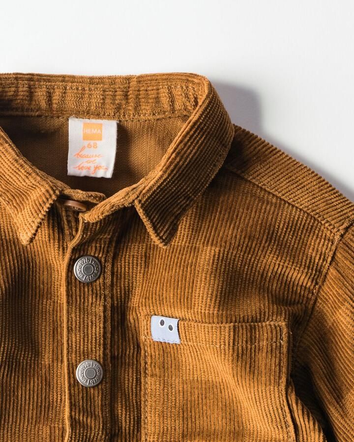 HEMA Babyblouse Corduroy Ruiten Bruin - Foto 2