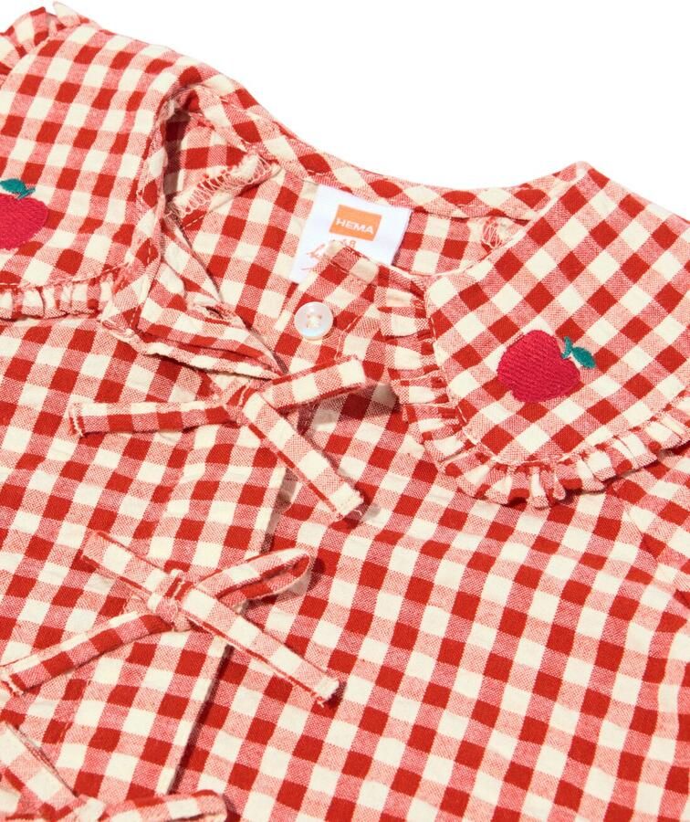 HEMA Babyblouse Seersucker Ruiten Rood (rood) - Foto 2