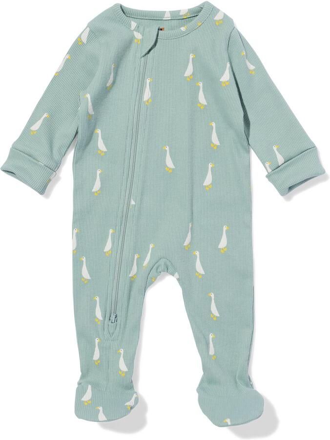 HEMA Babyboxpakje Rib Dieren Lichtblauw (lichtblauw)