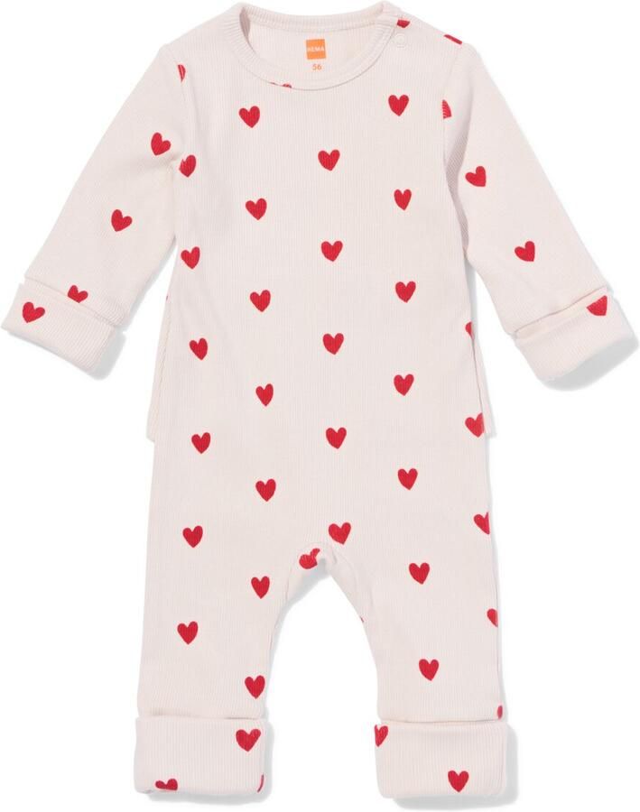 HEMA Babyboxpakje Rib Hartjes Lila (lila)