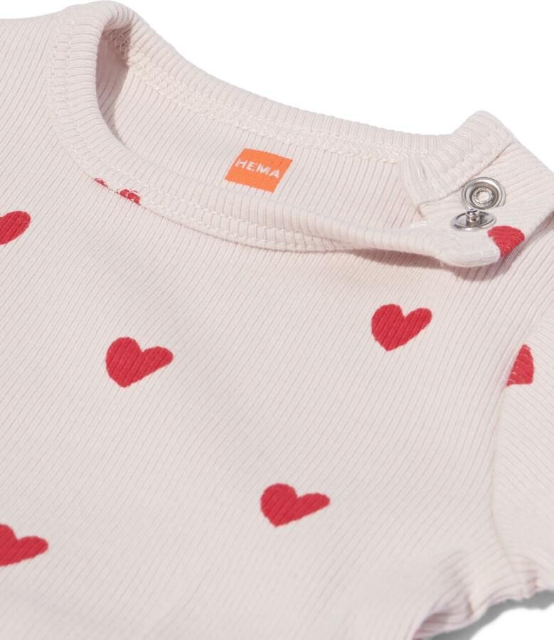 HEMA Babyboxpakje Rib Hartjes Lila (lila) - Foto 2