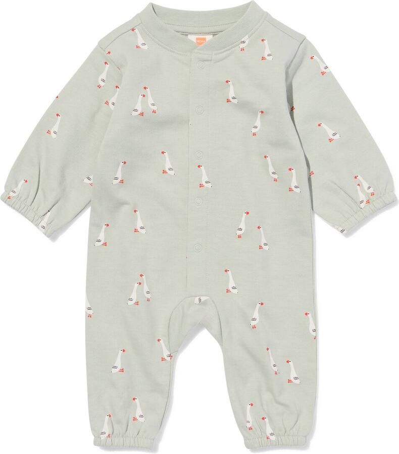 HEMA Babyboxpakje Sweatstof Ganzen Lichtgroen (lichtgroen)