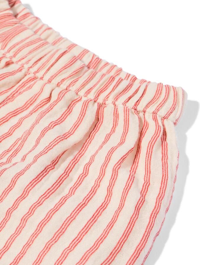HEMA Babybroek Comfy Fit Mousseline Strepen Rood (rood)