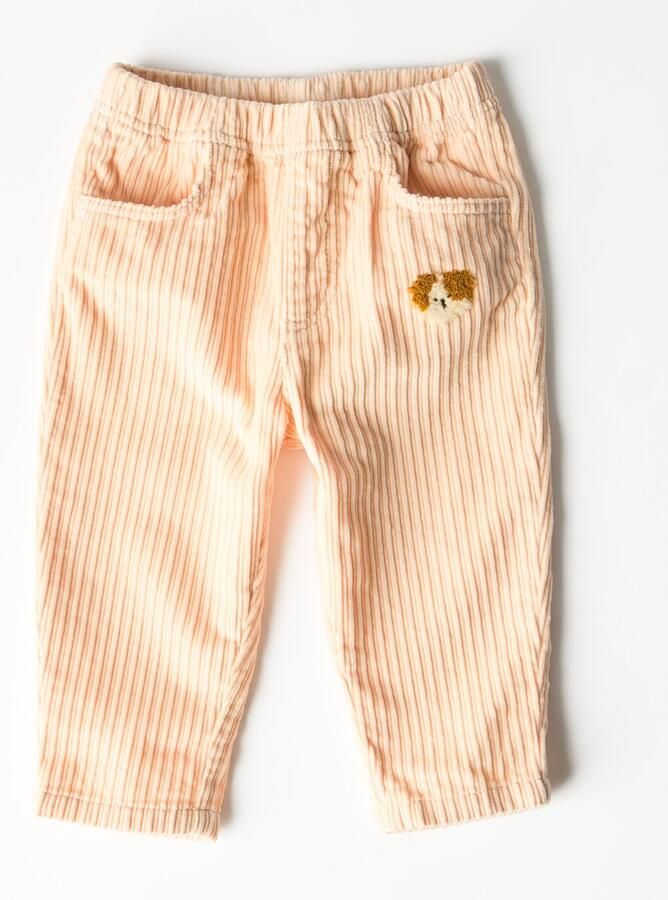 HEMA Babybroek Comfy Fit Rib Hondje Lichtroze