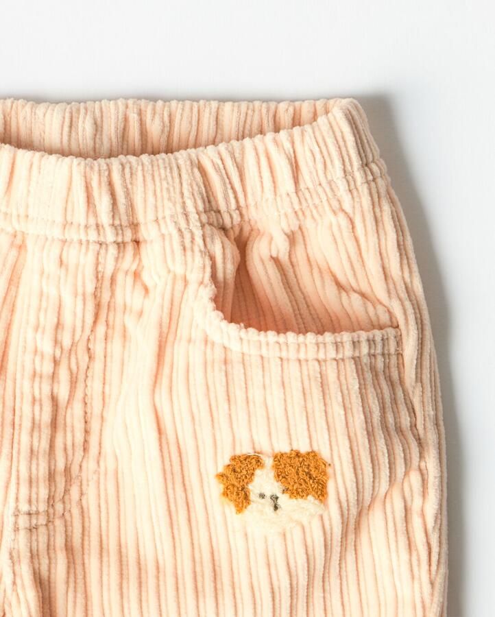 HEMA Babybroek Comfy Fit Rib Hondje Lichtroze - Foto 2