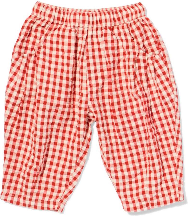 HEMA Babybroek Comfy Fit Seersucker Ruiten Rood (rood)