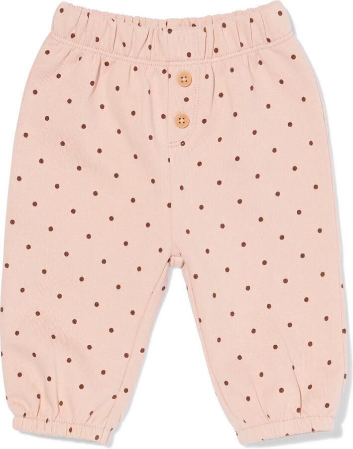 HEMA Babybroek Comfy Fit Sweatstof Stippen Roze (roze)