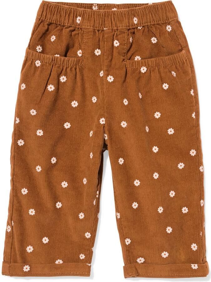 HEMA Babybroek Corduroy Bloemen Bruin (bruin) - Foto 2