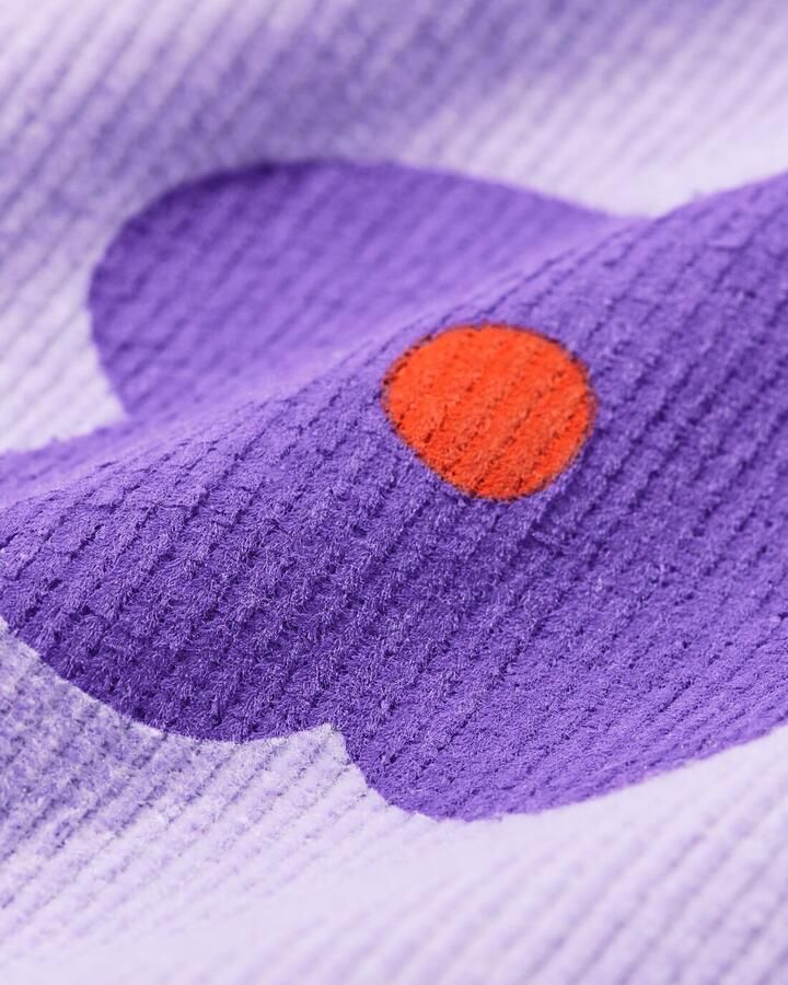 HEMA Babybroek Corduroy Bloemen Paars (paars)