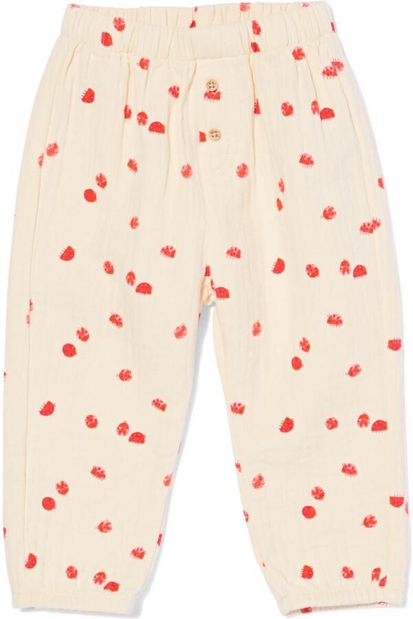 HEMA Babybroek Lieveheersbeestjes Ecru (ecru)