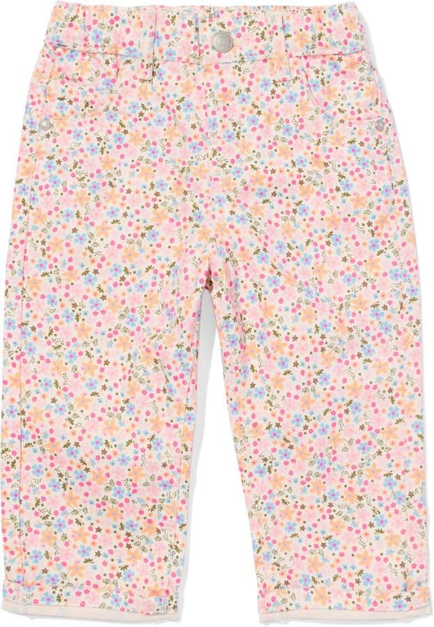HEMA Babybroek Loose Fit Bloemen Ecru (ecru) - Foto 2