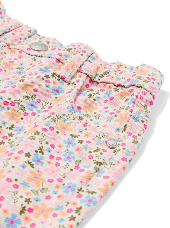 HEMA Babybroek Loose Fit Bloemen Ecru (ecru)