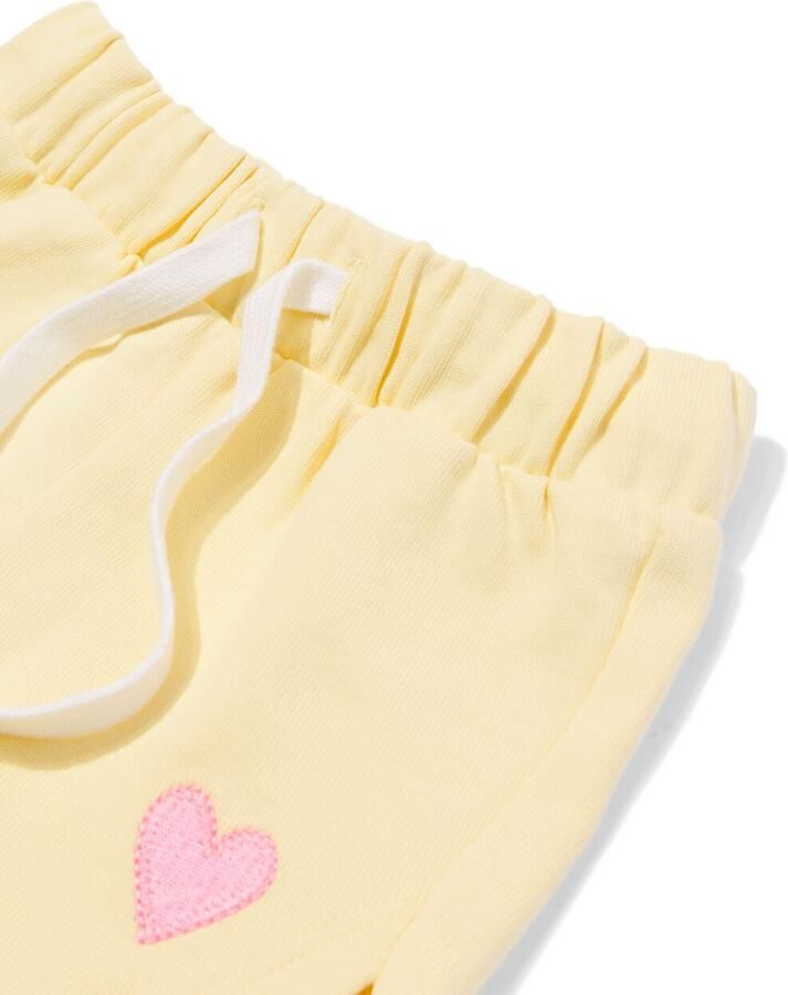 HEMA Babybroeken Comfy Fit Sweatstof Strepen 2 Stuks Lichtgeel (lichtgeel)
