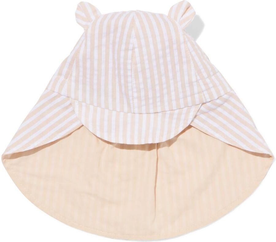 HEMA Babyhoed Seersucker Strepen Beige (beige)