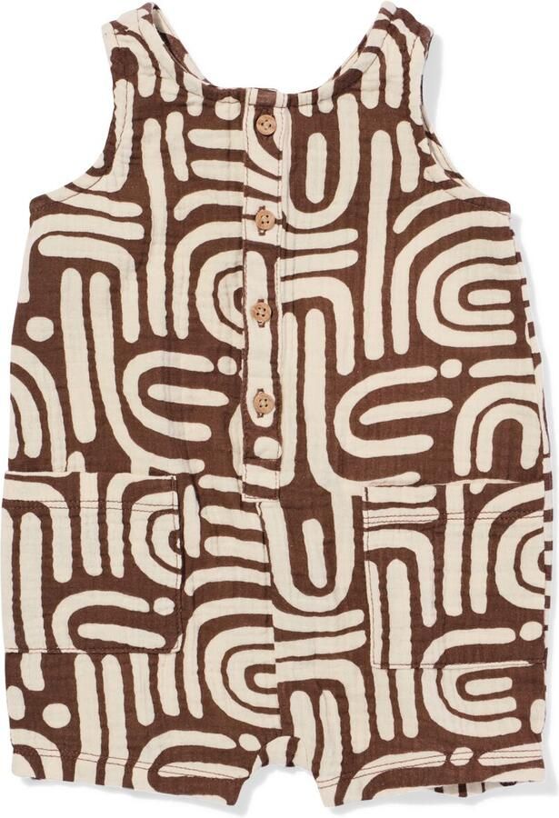HEMA Babyjumpsuit Abstract Bruin (bruin)
