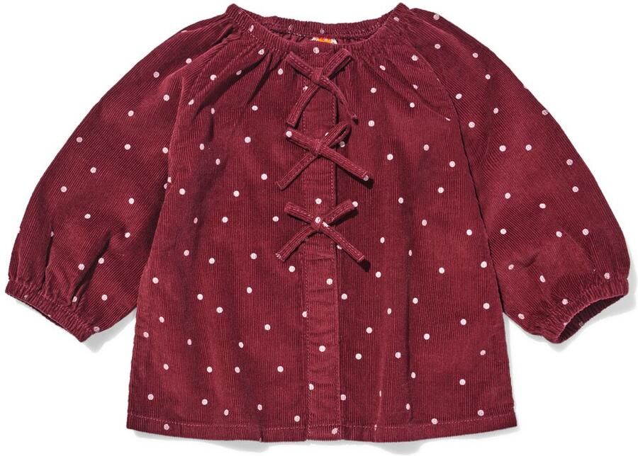 HEMA Babyjurk A-lijn Corduroy Stippen Bordeauxrood (bordeauxrood)