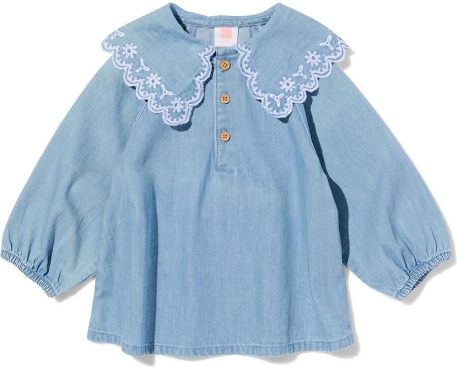 HEMA Babyjurk A-lijn Denim Middenblauw (middenblauw)