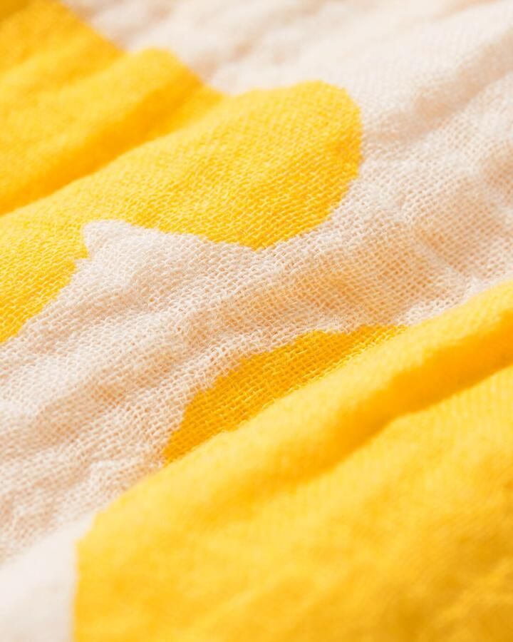 HEMA Babyjurk A-lijn Mousseline Bloemen Geel (geel)