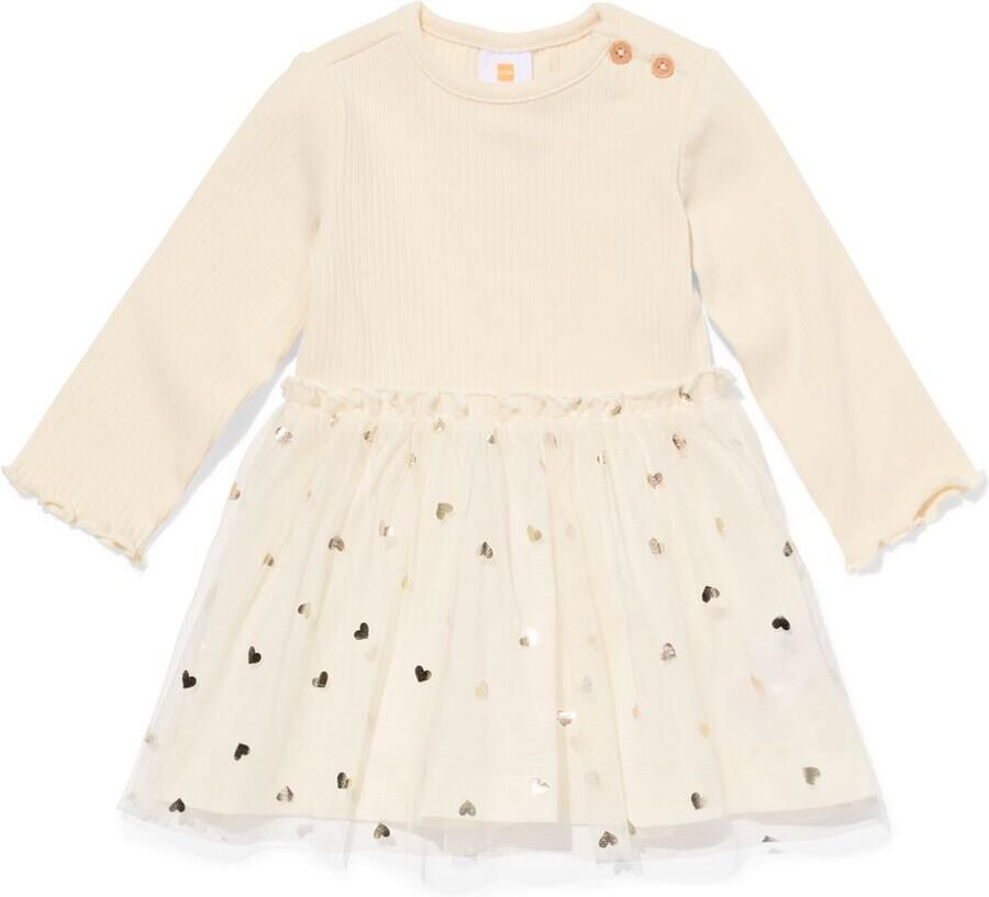 HEMA Babyjurk Hartjes Gebroken Wit (gebroken wit) - Foto 2