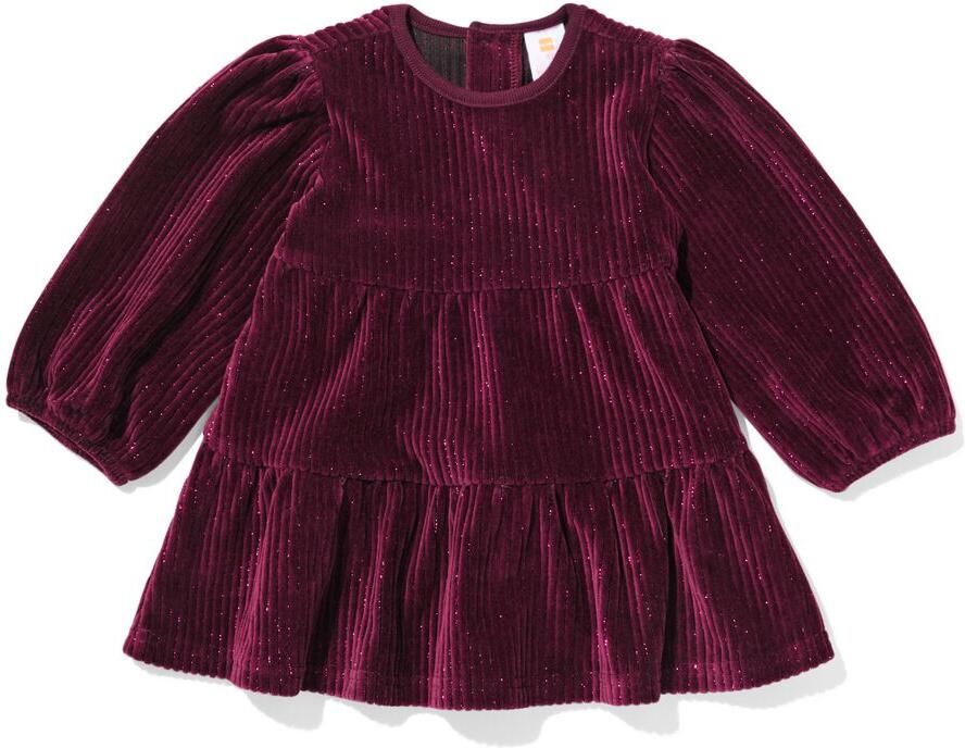 HEMA Babyjurk Rib Glitter Donkerrood (donkerrood) - Foto 2