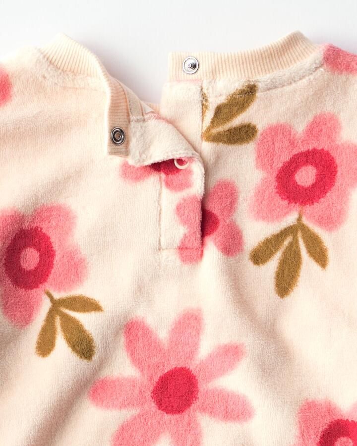 HEMA Babykledingset Badstof Bloemen Lichtroze - Foto 2