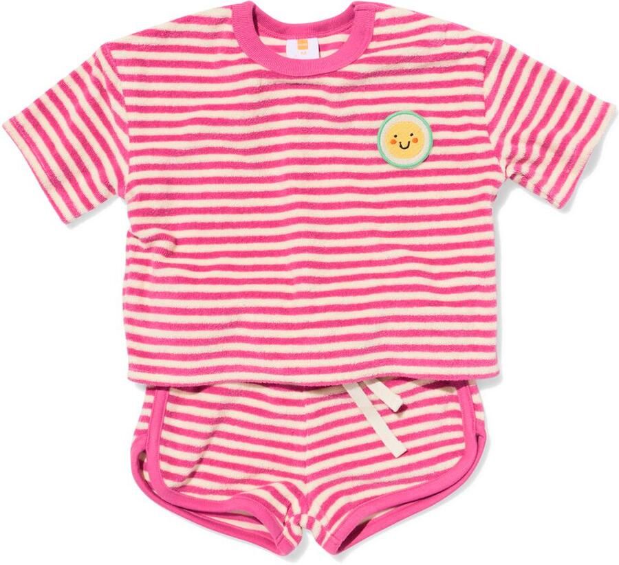 HEMA Babykledingset Comfy Fit Badstof Strepen Roze (roze) - Foto 2