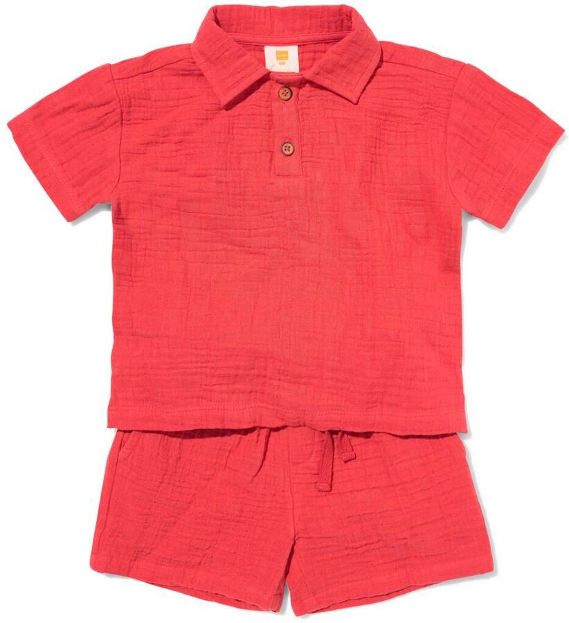 HEMA Babykledingset Comfy Fit Mousseline Rood (rood) - Foto 2