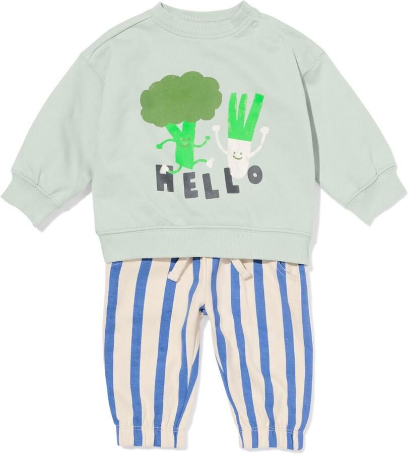 HEMA Babykledingset Comfy Fit Strepen Groen (groen) - Foto 2