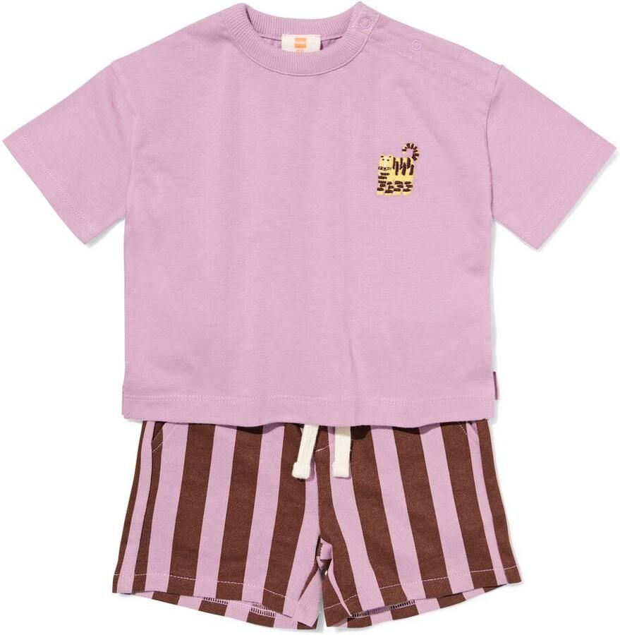 HEMA Babykledingset Comfy Fit Strepen Paars (paars) - Foto 2
