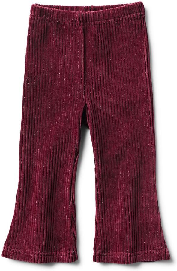 HEMA Babylegging Flared Fit Velours Rib Lurex Aubergine