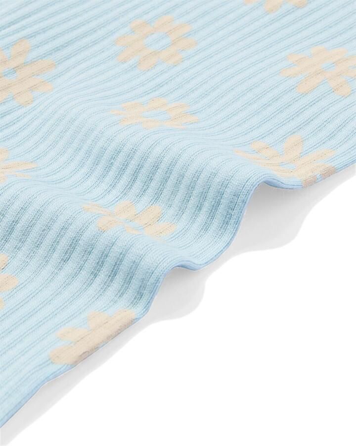 HEMA Babyleggings Rib Bloemen 2 Stuks Blauw (blauw)