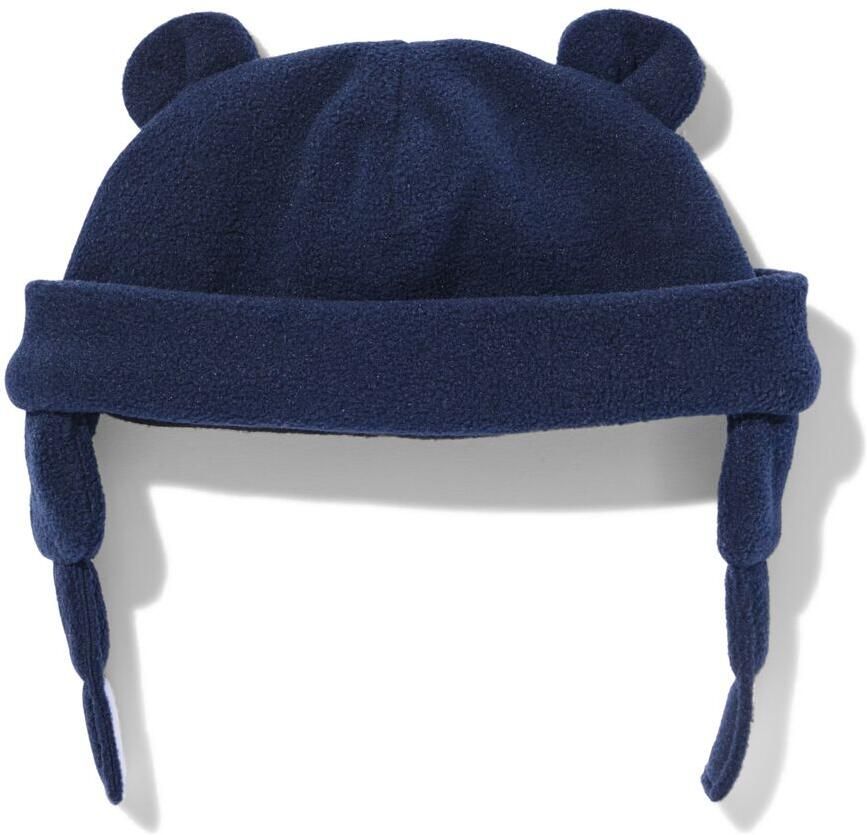 HEMA Babymuts Fleece Met Oortjes Blauw