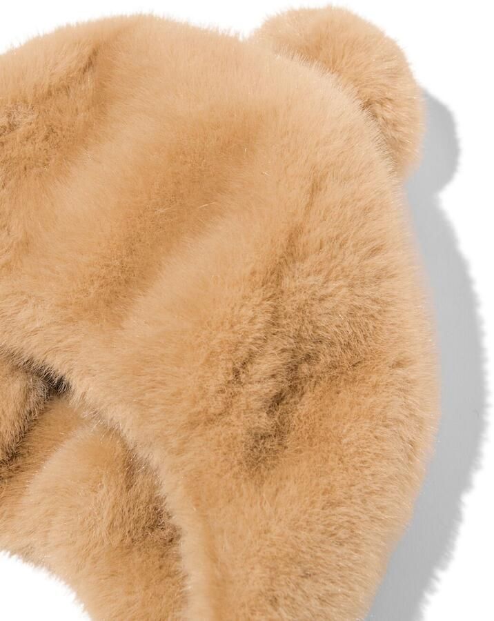 HEMA Babymuts Imitatiebont Pompon Taupe - Foto 2