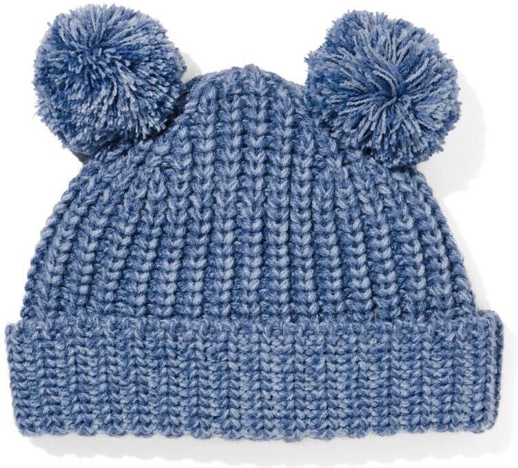 HEMA Babymuts Pompon Blauw (blauw)