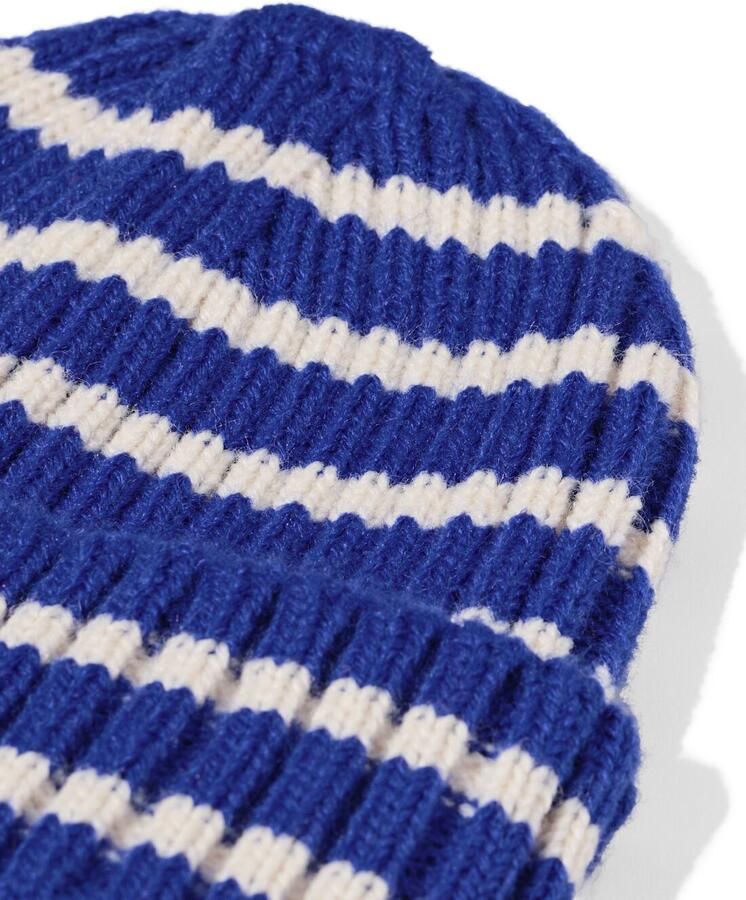 HEMA Babymuts Rib Strepen Blauw (blauw)