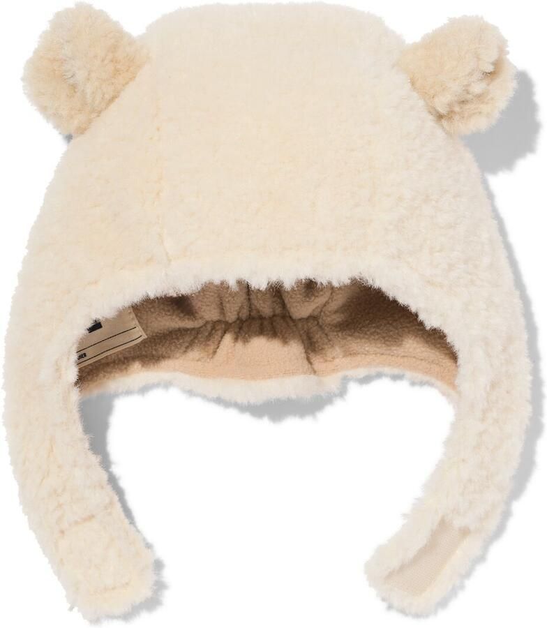 HEMA Babymuts Teddy Met Oortjes Beige