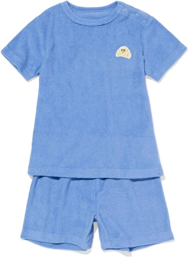 HEMA Babypyjama Badstof Blauw (blauw)