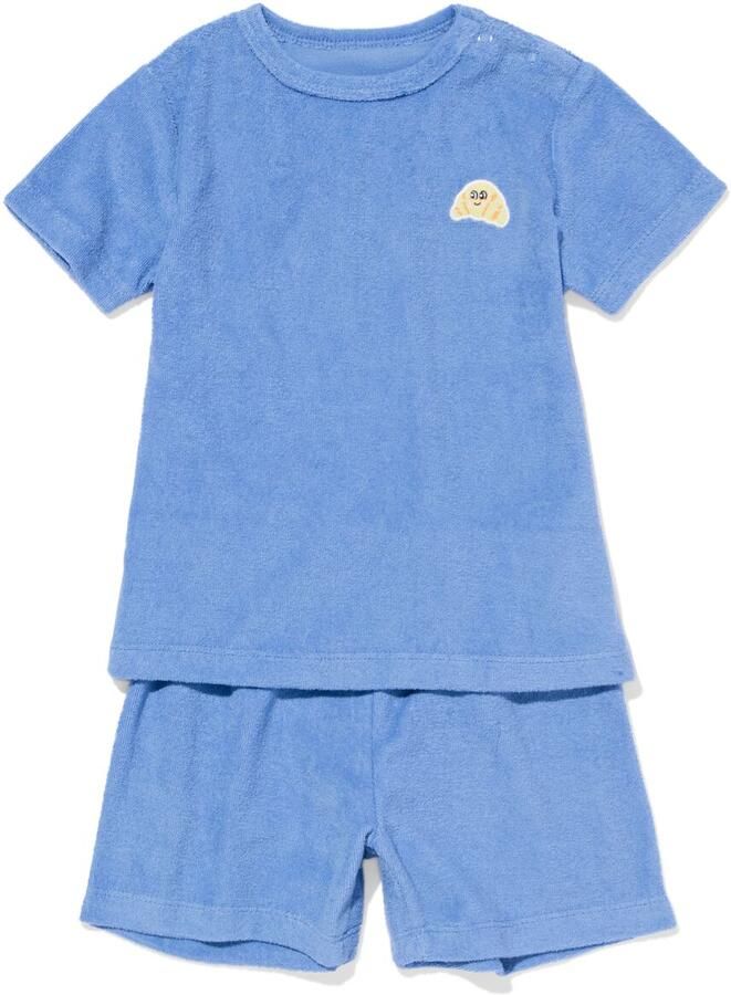 HEMA Babypyjama Badstof Blauw (blauw)