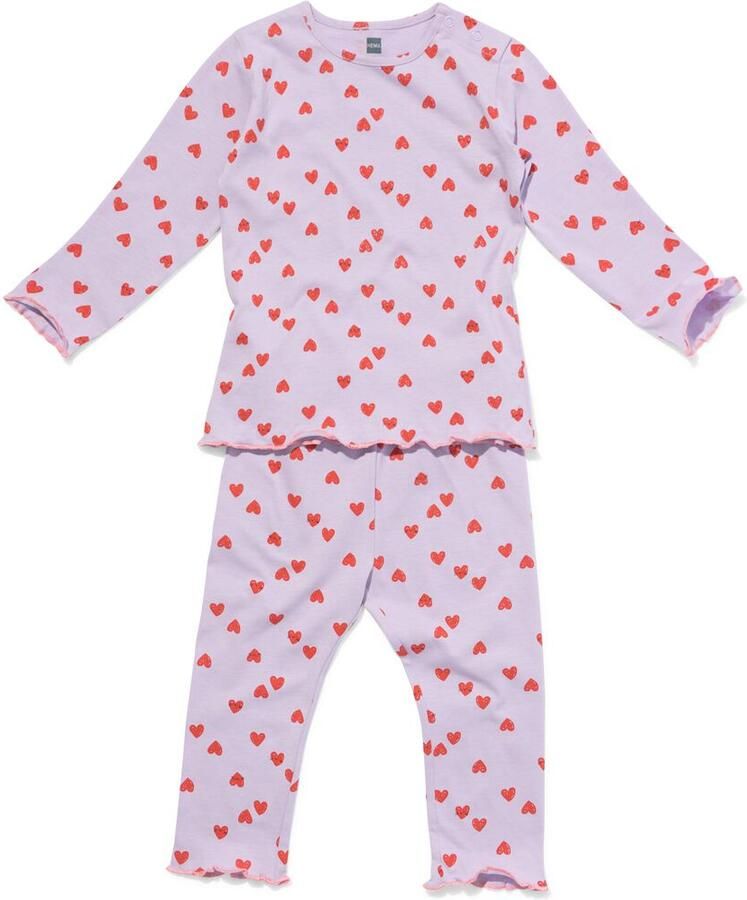 HEMA Babypyjama Hartjes Lila (lila)