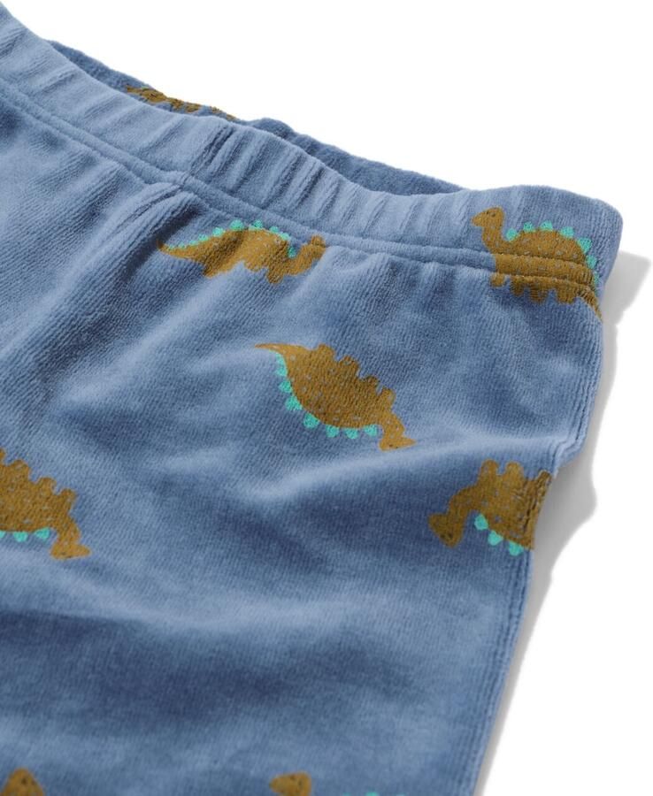 HEMA Babypyjama Velours Dino Blauw (blauw) - Foto 2