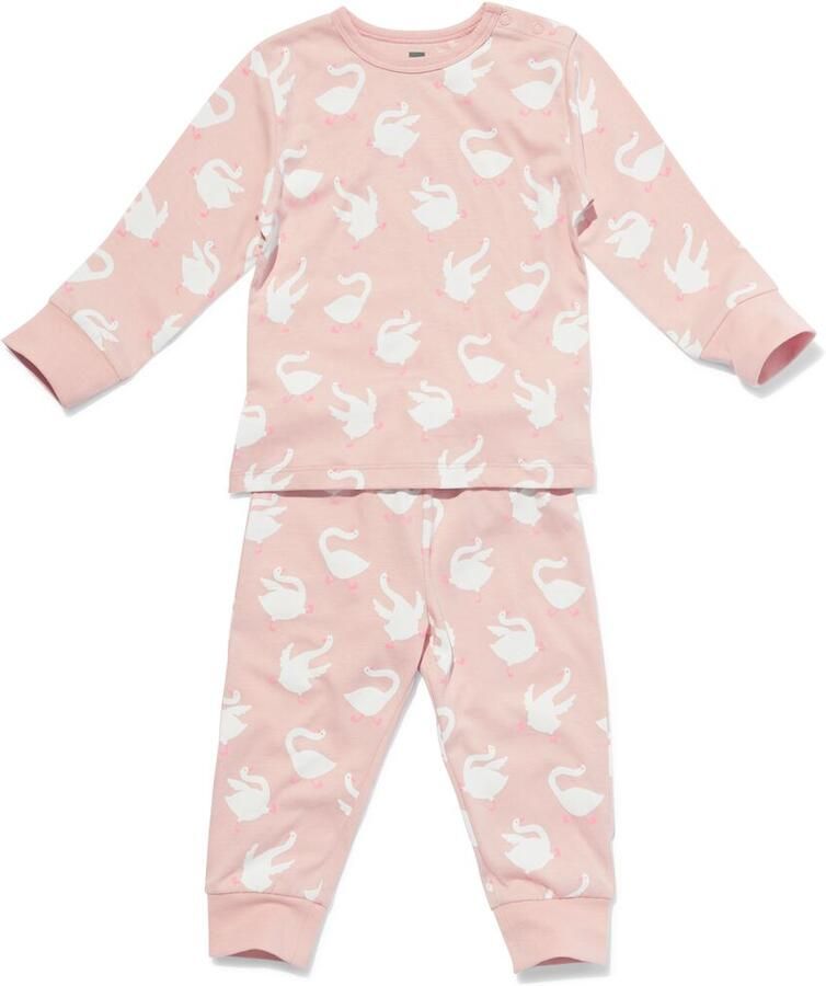 HEMA Babypyjama Zwanen Lichtroze (lichtroze)