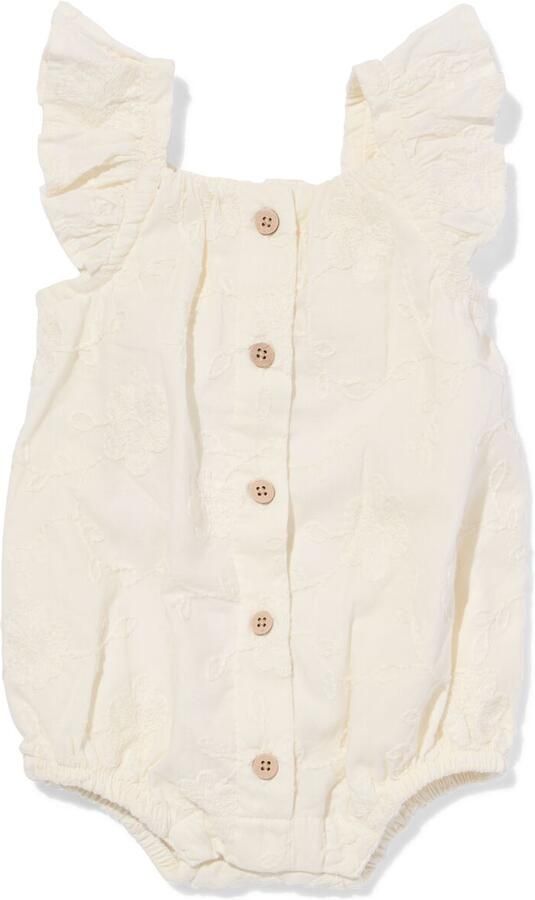 HEMA Babyromper Geborduurde Bloemen Ecru (ecru)