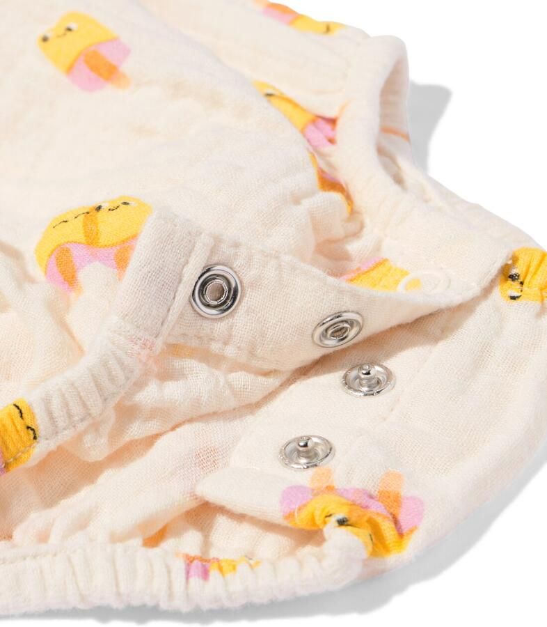HEMA Babyromper Mousseline Ijsjes Ecru (ecru)