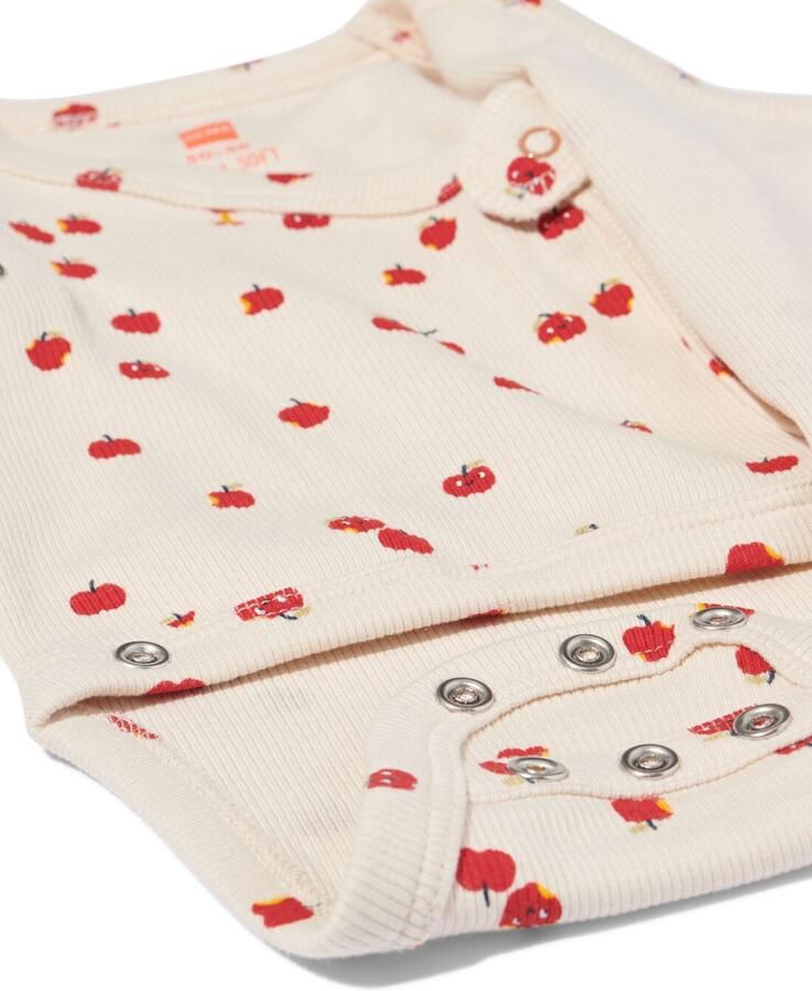 HEMA Babyromper Rib Fruit Ecru (ecru) - Foto 2