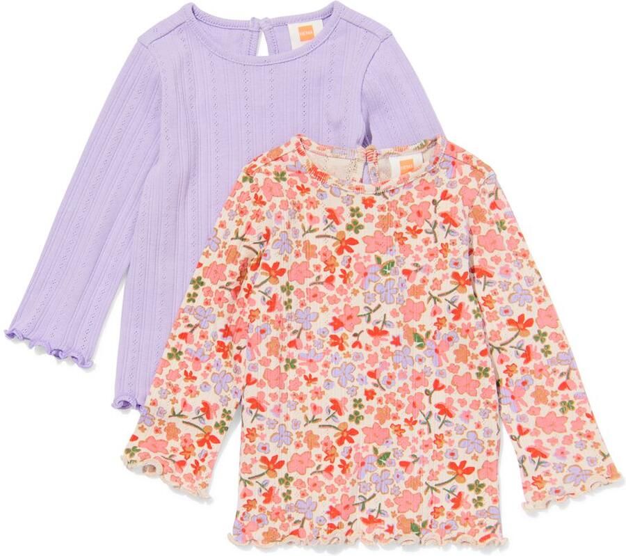 HEMA Babyshirts Ajour 2 Stuks Multi (multi) - Foto 2