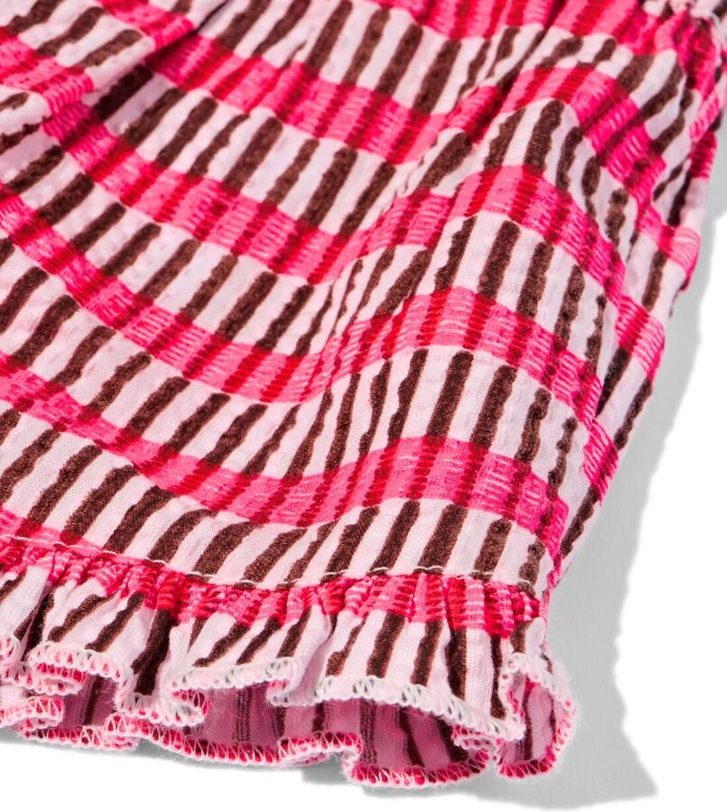 HEMA Babyshort Comfy Fit Seersucker Strepen Roze (roze)